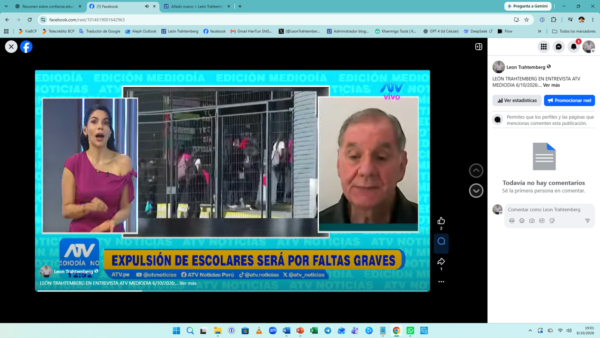 ENTREVISTA en ATV: Directores sin músculos normativos, indefensos para custodiar celulares