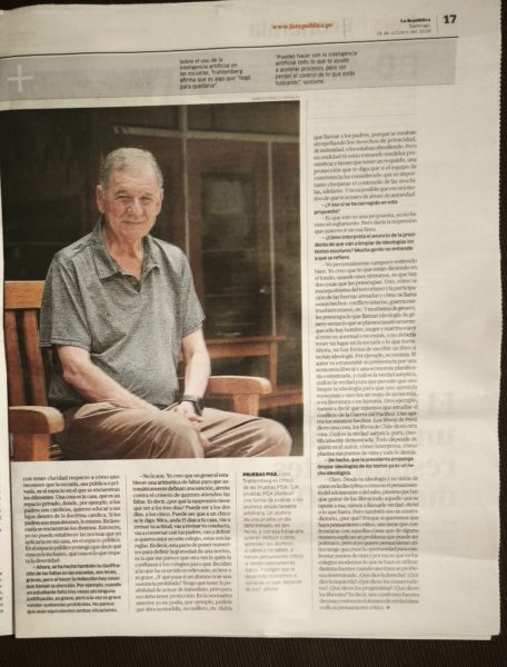 En «La República», Trahtemberg: No hay forma de escribir un libro si no hay ideología
